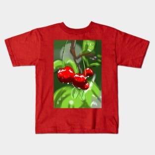 Juicy Sweet Cherries Fruit Kids T-Shirt